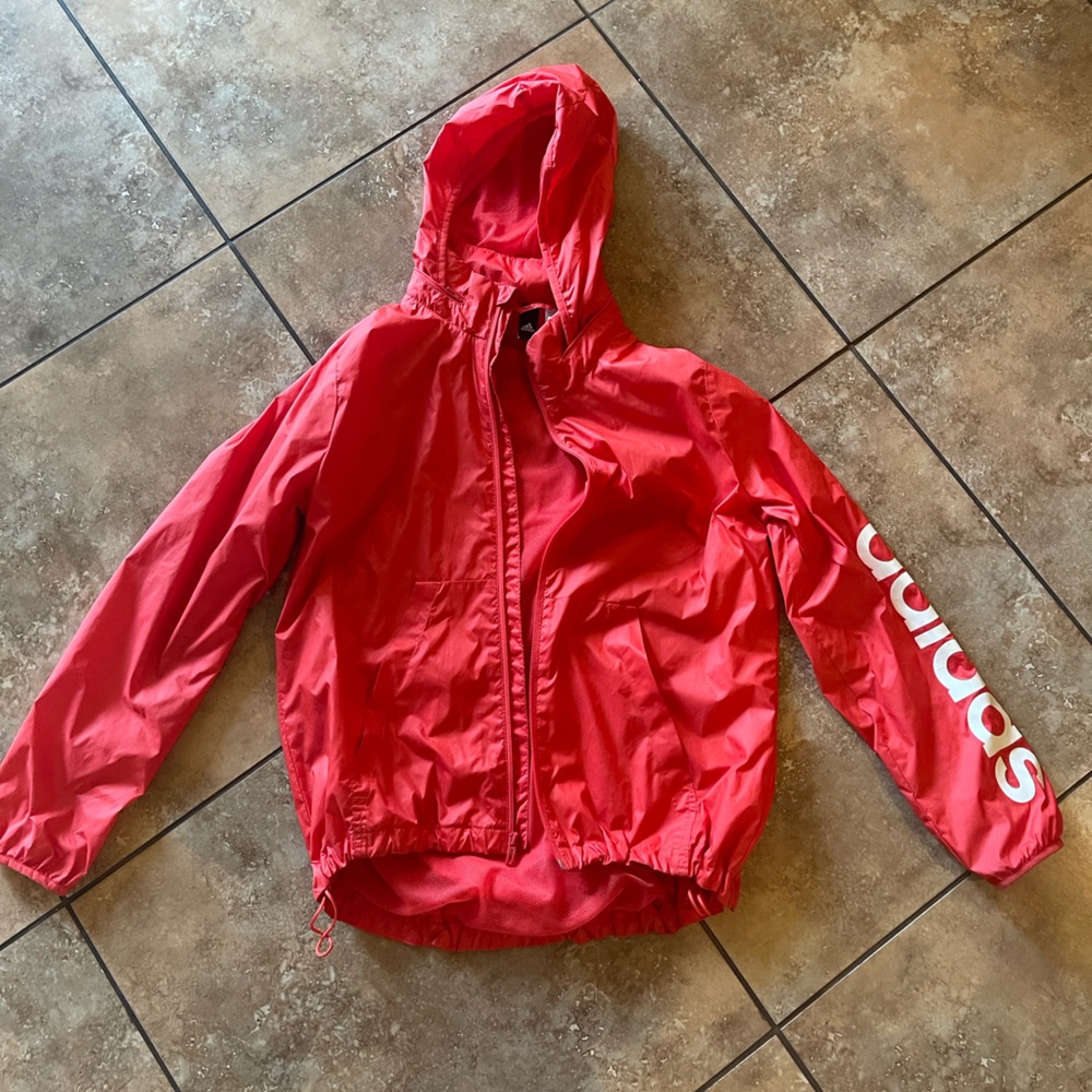 Adidas red windbreaker